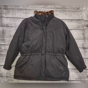 LAUREN RALPH Lauren puffer feather down jacket collar women's Large